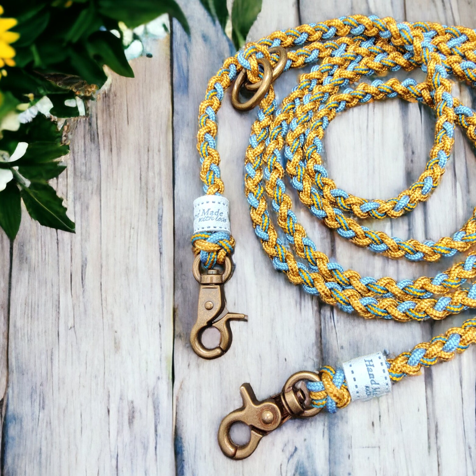 Hundeleine geflochten aus Paracord  Länge 200 cm stufenlos verstellbar 2 Karabiner  Führungsleine für Hundebesitzer #1596380242