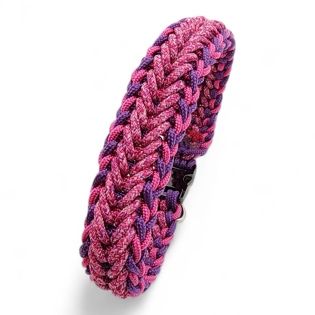 Hundehalsband Halsumfang 34 cm geknotet Paracord (Fallschirmschnur) mit Metall Buckle Schnellverschluss  #1603980235