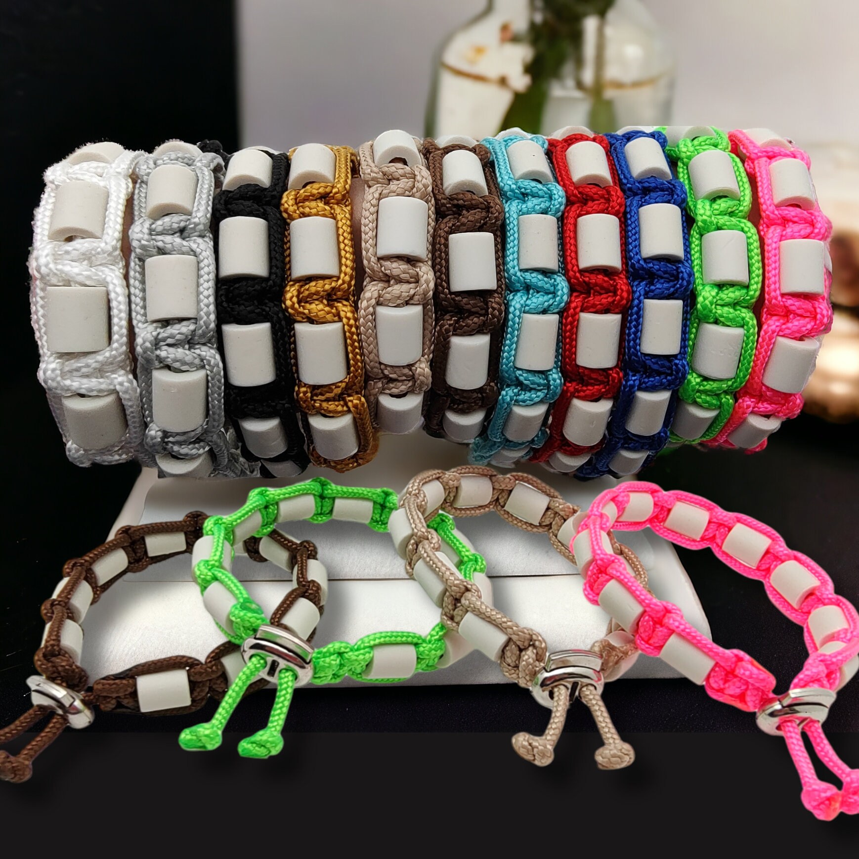 EM-Keramik Armband, Paracord Armreif, Hundehalsband für kleine Hunde und Katzen | Größe individualisierbar I verschiedene Farben #ABEMHUFAS EM-Keramik Armband, Paracord Armreif, Hundehalsband für kleine Hunde und Katzen | Größe individualisierbar I verschiedene Farben #ABEMHUFAS