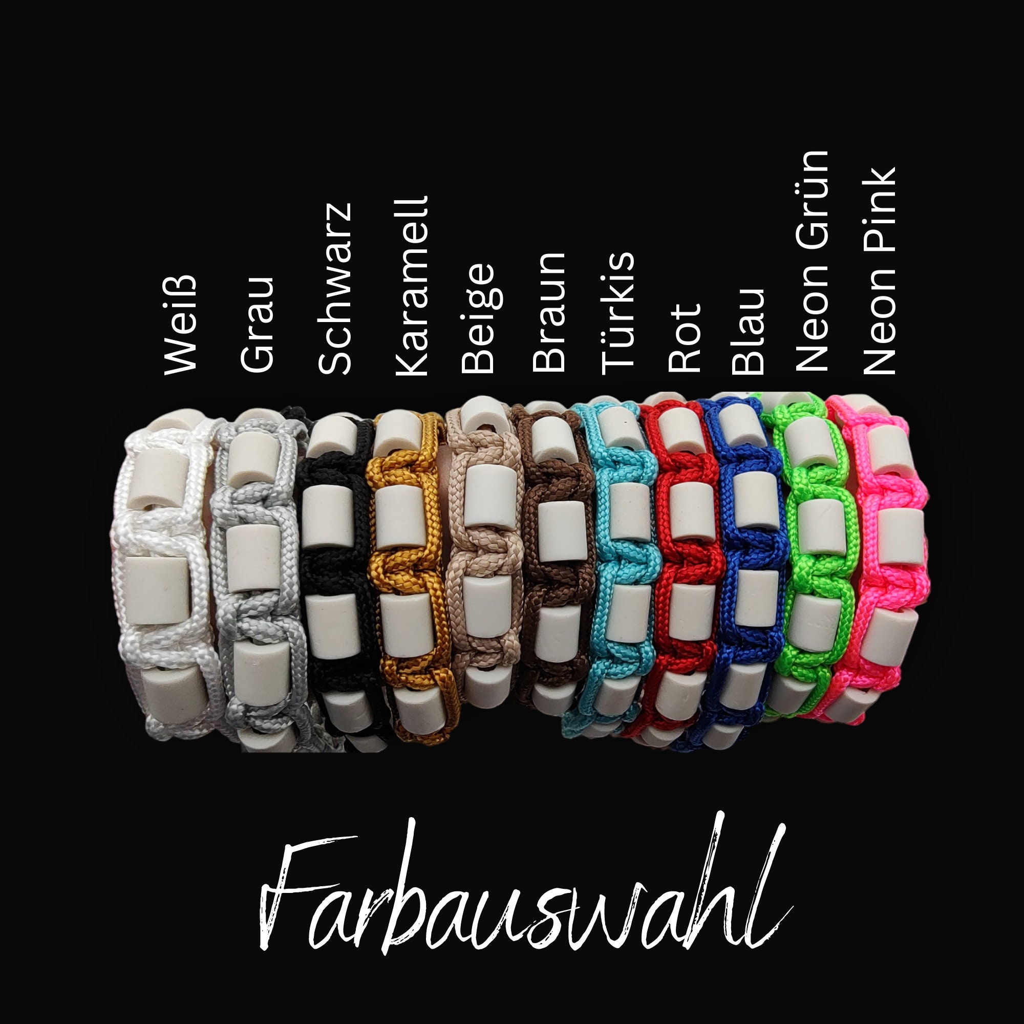 EM-Keramik Armband, Paracord Armreif, Hundehalsband für kleine Hunde und Katzen | Größe individualisierbar I verschiedene Farben #ABEMHUFAS EM-Keramik Armband, Paracord Armreif, Hundehalsband für kleine Hunde und Katzen | Größe individualisierbar I verschiedene Farben #ABEMHUFAS