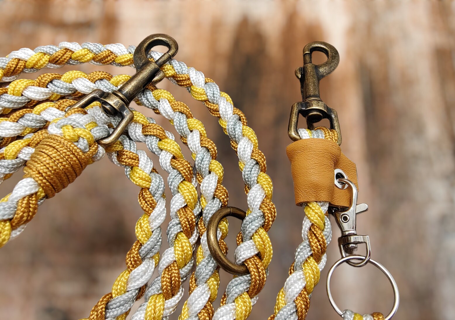 Hundeleine geflochten aus Paracord Länge 200 cm mit Schlüsselanhänger/Kotbeutelhalter  #1579470099